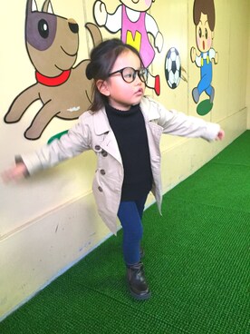 「GAP（ギャップ）のアイテム（トレンチコート）」を使った、mei＊takuさん（キッズ・100cm）の春コーディネート
