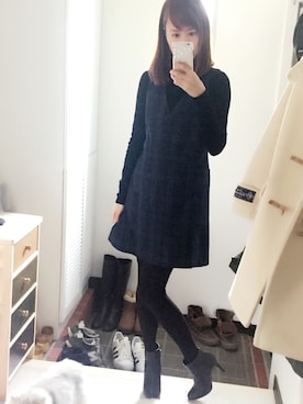 「タータンチェック」｜Yuuko さん（レディース・158cm）の冬コーディネート