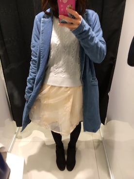 「HERE'S（HERE'S）のアイテム（シューズ）」を使った、かおりさん（レディース・154cm）の春コーディネート