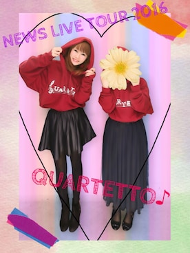 「HERE'S（HERE'S）のアイテム（シューズ）」を使った、かおりさん（レディース・154cm）の春コーディネート