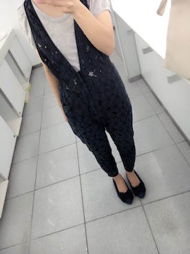 「dazzlin（ダズリン）のアイテム（オールインワン・サロペット）」を使った、かおりさん（レディース・154cm）の夏コーディネート