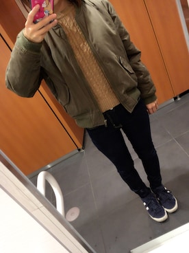 「HERE'S（HERE'S）のアイテム（ジャケット/アウター）」を使った、かおりさん（レディース・154cm）の秋コーディネート