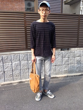 「ANVIL（アンヴィル）のアイテム（帽子）」を使った、Masahiro Ikedaさん（メンズ・171cm）の夏コーディネート