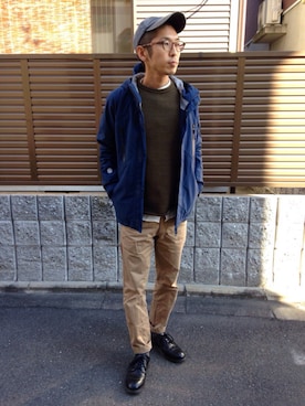 「ANVIL（アンヴィル）のアイテム（帽子）」を使った、Masahiro Ikedaさん（メンズ・171cm）の冬コーディネート