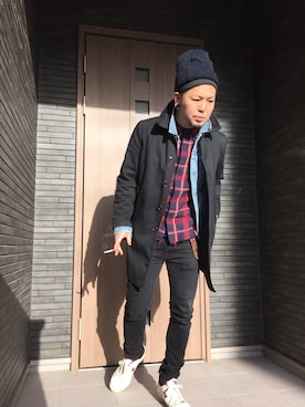 「アイテム（トレンチコート）」を使った、コチコチさん（メンズ・172cm・30代）の冬コーディネート