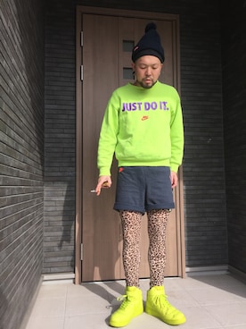 「膝上ショーツ」｜「アイテム（ニットキャップ/ビーニー）」を使った、コチコチさん（メンズ・172cm）の春コーディネート