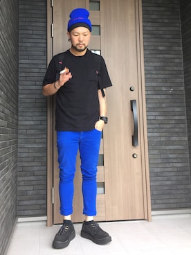 「ROBOTのアイテム」を使った、コチコチさん（メンズ・172cm）の夏コーディネート