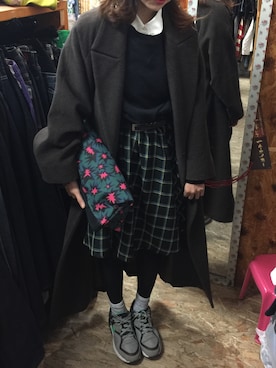 「Max Mara（マックスマーラ）のアイテム（チェスターコート）」を使った、たんひなさん（レディース・164cm）の冬コーディネート
