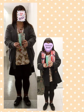 「MILKBOY」｜「アイテム（その他アウター）」を使った、奈々さん（レディース・162cm）の冬コーディネート