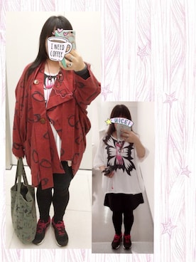 「MILKBOY」｜「アイテム（その他アウター）」を使った、奈々さん（レディース・162cm）の冬コーディネート