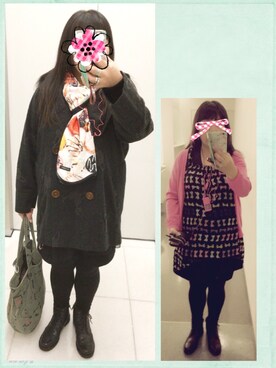 「MILKBOY」｜「アイテム（その他アウター）」を使った、奈々さん（レディース・162cm）の春コーディネート