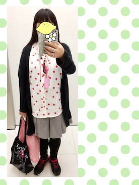 「MILKBOY（ミルクボーイ）のAPPLE シャツ（シャツ/ブラウス）」を使った、奈々さん（レディース・162cm）の夏コーディネート