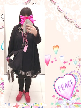 「MILKBOY（ミルクボーイ）のNEVER HEAR BEAR Tシャツ（Tシャツ/カットソー）」を使った、奈々さん（レディース・162cm）の夏コーディネート