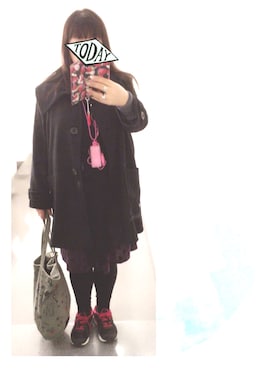 「MILKBOY」｜「アイテム（その他アウター）」を使った、奈々さん（レディース・162cm）の秋コーディネート