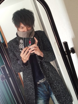 「MICHEL KLEIN（ミッシェル・クラン）のアイテム（ジャケット/アウター）」を使った、gさん（メンズ・183cm）の冬コーディネート