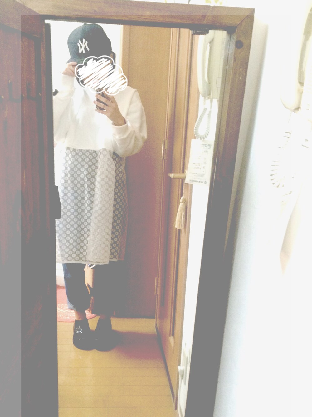 「ｋａｋａｖａｋａのアイテム（ワンピース、ホワイト系）」を使った、ちなみ ＊さん（レディース・158cm）の春コーディネートの1枚目の写真