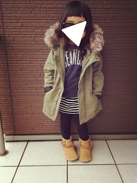 「アイテム（モッズコート）」を使った、mikiさん（キッズ・90cm）の冬コーディネート