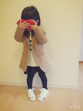 「Lee（リー）のアイテム（スウェット）」を使った、mikiさん（キッズ・90cm）の冬コーディネート