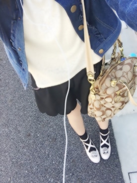 「axes femme（アクシーズファム）のアイテム（デニムジャケット）」を使った、さ⃝ゆ⃝さ⃝ゆ⃝✩*॰¨̮さん（レディース・167cm）の春コーディネート
