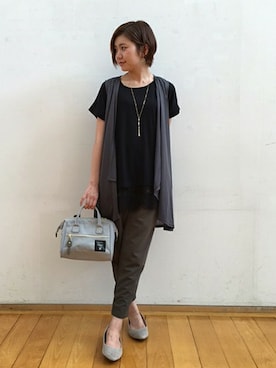 「ジレ」｜「アイテム（アンサンブル）」を使った、groveさん（レディース・159cm）の秋コーディネート