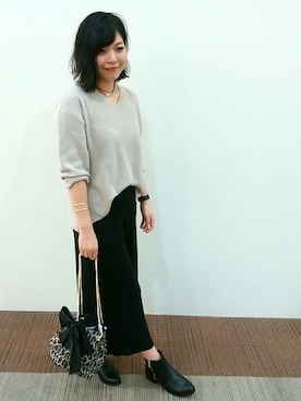 「アニマル」｜「アイテム（ブーツ）」を使った、groveさん（レディース・160cm）の秋コーディネート