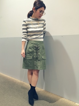 「UNRELISH（アンレリッシュ）のオペラカットパンプス（パンプス）」を使った、YURIEさん（レディース・149cm）の冬コーディネート