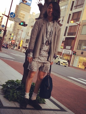 「soe（ソーイ）のアイテム（レッグウェア）」を使った、ふみきゅんさん（メンズ・176cm）の春コーディネート