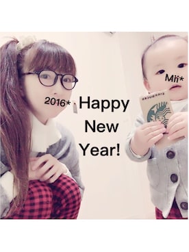 「happynewyear」｜「アイテム（その他）」を使った、Minatonca*さん（キッズ・80cm）の冬コーディネート