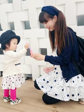 「H&M（エイチ・アンド・エム）のアイテム（チュニック）」を使った、Minatonca*さん（キッズ・70cm）の夏コーディネート
