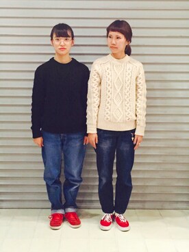 「SUPERGA（スペルガ）のアイテム（シューズ）」を使った、mihiroさん（レディース・154cm）の秋コーディネート
