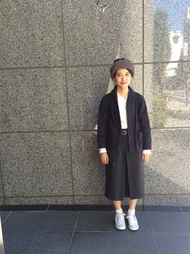 「MHL.（エムエイチエル）のアイテム（その他アウター）」を使った、mihiroさん（レディース・154cm）の秋コーディネート