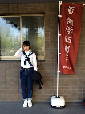 「MHL.（エムエイチエル）のアイテム（その他アウター）」を使った、mihiroさん（レディース・154cm）の秋コーディネート
