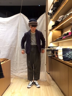 「MHL.（エムエイチエル）のアイテム（その他アウター）」を使った、mihiroさん（レディース・154cm）の秋コーディネート