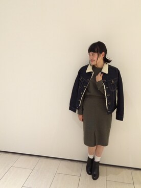 「Lee（リー）のアイテム（ブルゾン）」を使った、mihiroさん（レディース・154cm）の秋コーディネート