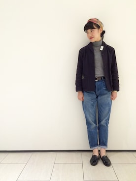 「MHL.（エムエイチエル）のアイテム（その他アウター）」を使った、mihiroさん（レディース・154cm）の冬コーディネート