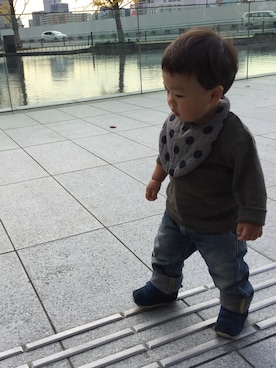 「Keikiii（ケイキィー）のアイテム」を使った、あぢゃさん（キッズ・80cm）の秋コーディネート