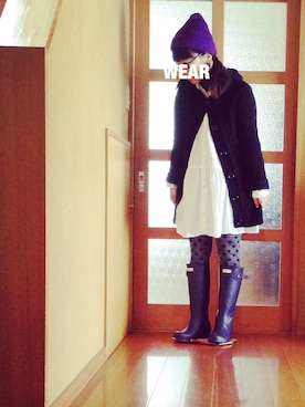 「黒ニット」｜Sakuraさん（レディース・151cm）の冬コーディネート