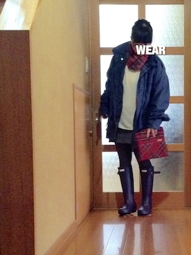 「タータンチェック」｜Sakuraさん（レディース・151cm）の冬コーディネート