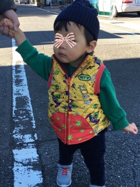 「BIT'Z（ビッツ）のアイテム（ジャケット/アウター）」を使った、ヨリトモさん（キッズ・80cm）の秋コーディネート