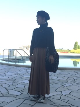 「アイテム（ボディバッグ/ウエストポーチ、ブルー系）」を使った、yacocoさん（レディース・154cm）の秋コーディネート