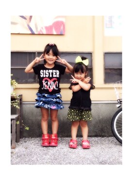 「VISION（ヴィジョン）のアイテム（シューズ）」を使った、3kids mam.さん（キッズ・110cm）の夏コーディネート