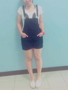 「黑白配」｜Juno Liuさん（レディース・159cm）の夏コーディネート