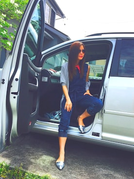 「バンダナ」｜「アイテム（つなぎ/オールインワン）」を使った、GUstaff👠rika💞さん（レディース・157cm）の春コーディネート