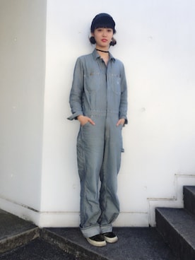「KANGOL」｜「アイテム（つなぎ/オールインワン）」を使った、sayupooo_pennyさん（レディース・170cm）の秋コーディネート