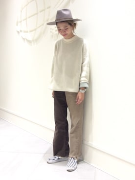 「BRIXTON（ブリクストン）のアイテム」を使った、山下 紗代子さん（レディース・160cm）の秋コーディネート