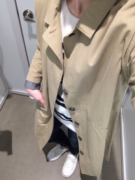 「ジャックパーセル」｜「アイテム（トレンチコート）」を使った、あやちぇるさん（レディース・158cm）の冬コーディネート