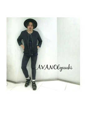 「HARE（ハレ）のアイテム（テーラードジャケット、ブルー系）」を使った、Yuki Itoさん（メンズ）の冬コーディネート