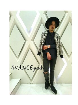 「SHAREEF（シャリーフ）の【SHAREEF】別注SIRCUS BLOUSON（ブルゾン、ホワイト系）」を使った、Yuki Itoさん（メンズ）の冬コーディネート