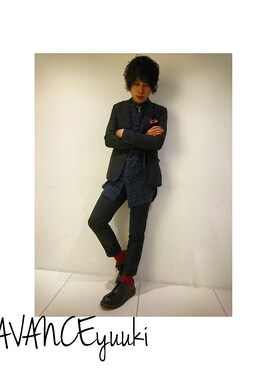 「STUDIOUS（ステュディオス）のアイテム（テーラードジャケット、ブラック系）」を使った、Yuki Itoさん（メンズ）の冬コーディネート