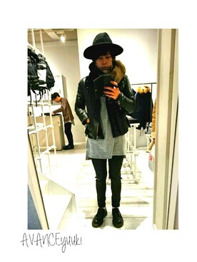 「luisのアイテム（ライダースジャケット、ブラック系）」を使った、Yuki Itoさん（メンズ）の冬コーディネート